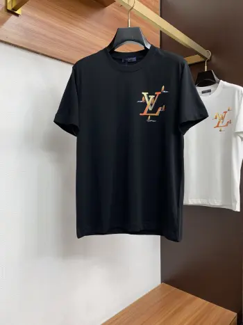 新工艺手绘logo纯棉质微阔版圆领男士短袖T恤