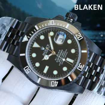 <p>第三代最新升级BLAKEN款水鬼系列 夜黑劳力士/五组表带系列 </p><p>劳.力士Rolex碳黑钢皇 改装劳.力士水鬼系列 巅峰神器 </p><p>1  BLAKEN高级改装水鬼系列 让您美美的 酷酷的 </p><p>2  表身DLC黑化处理 Blacken改装团队特有的暗夜黑表盘砂砾效果100%还原 </p><p>3  搭载一体3135机芯机械 稳定性强  </p><p>4  直径40毫米 厚度11毫米 </p><p>- 诚意之作 欢迎各路表友品鉴</p>