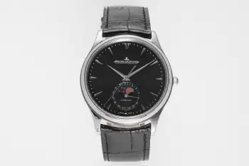 <p>精品 积家月相大师系列 表壳直径39mmX9.9mm与原装同步 六点钟的子盘拥有阳历阴历 月相 双期显示 月相一月转一圈 功能和正品一致  技术突破 采用9015改积家自产Cal.925/1机芯 功能百分百同步原装自产机芯 走时稳定 表扣升级 加量不加价</p>