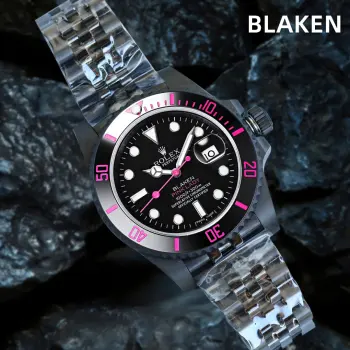 <p>第三代最新升级BLAKEN款水鬼系列 夜黑劳力士/五组表带系列 </p><p>劳.力士Rolex碳黑钢皇 改装劳.力士水鬼系列 巅峰神器 </p><p>1  BLAKEN高级改装水鬼系列 让您美美的 酷酷的 </p><p>2  表身DLC黑化处理 Blacken改装团队特有的暗夜黑表盘砂砾效果100%还原 </p><p>3  搭载一体3135机芯机械 稳定性强  </p><p>4  直径40毫米 厚度11毫米 </p><p>- 诚意之作 欢迎各路表友品鉴</p>