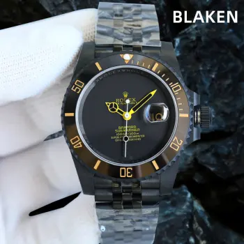<p>第三代最新升级BLAKEN款水鬼系列 夜黑劳力士/五组表带系列 </p><p>劳.力士Rolex碳黑钢皇 改装劳.力士水鬼系列 巅峰神器 </p><p>1  BLAKEN高级改装水鬼系列 让您美美的 酷酷的 </p><p>2  表身DLC黑化处理 Blacken改装团队特有的暗夜黑表盘砂砾效果100%还原 </p><p>3  搭载一体3135机芯机械 稳定性强  </p><p>4  直径40毫米 厚度11毫米 </p><p>- 诚意之作 欢迎各路表友品鉴</p>