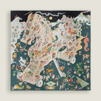 依托印花真丝方巾