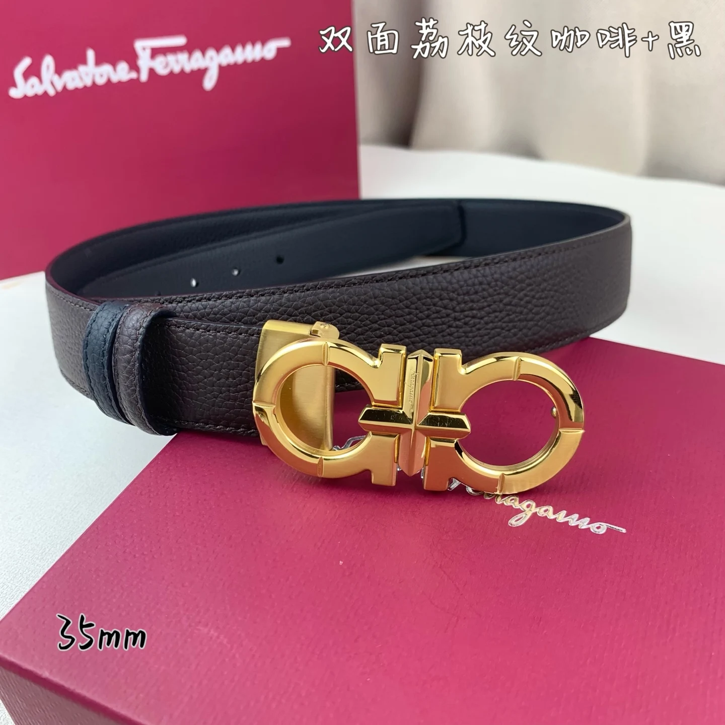 Ferragamo Men s Premium Printed Reversible Belt - Detail view 1