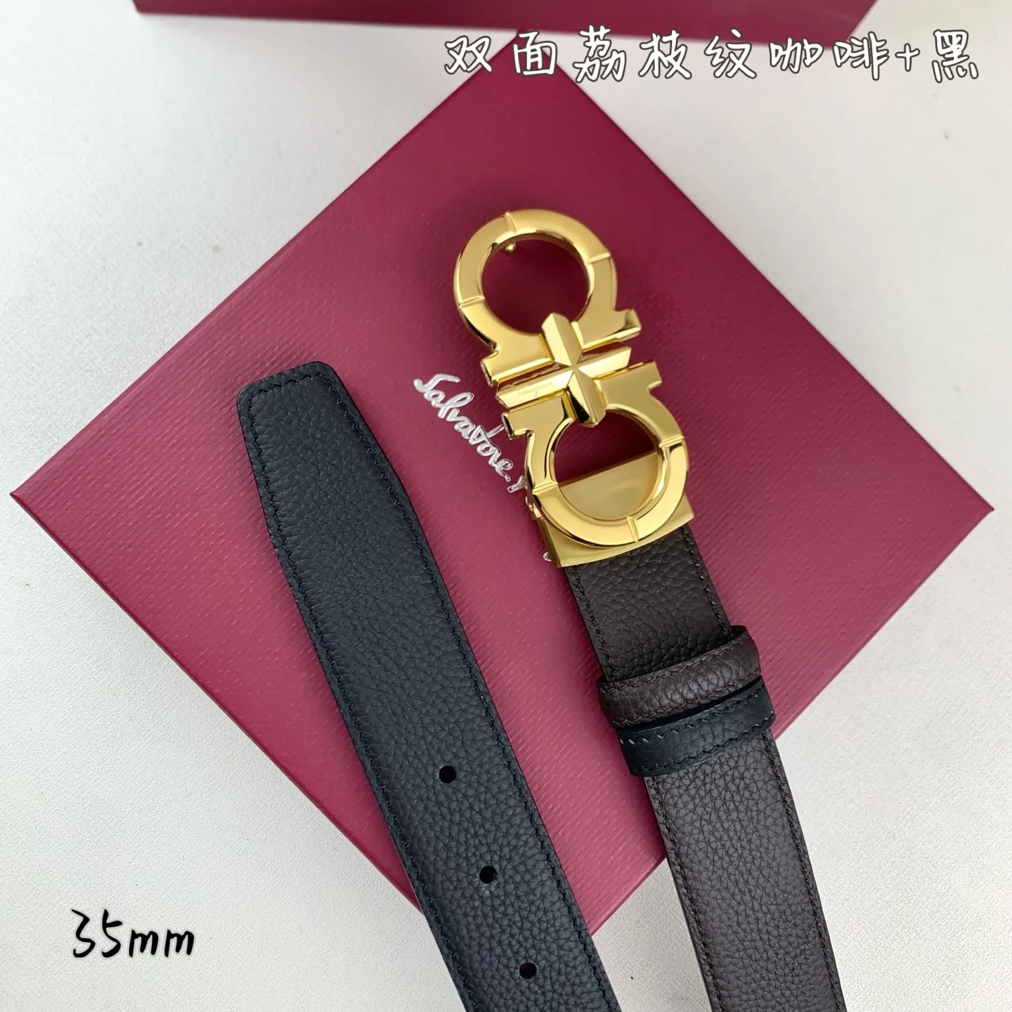 Ferragamo Men s Premium Printed Reversible Belt - Detail view 4