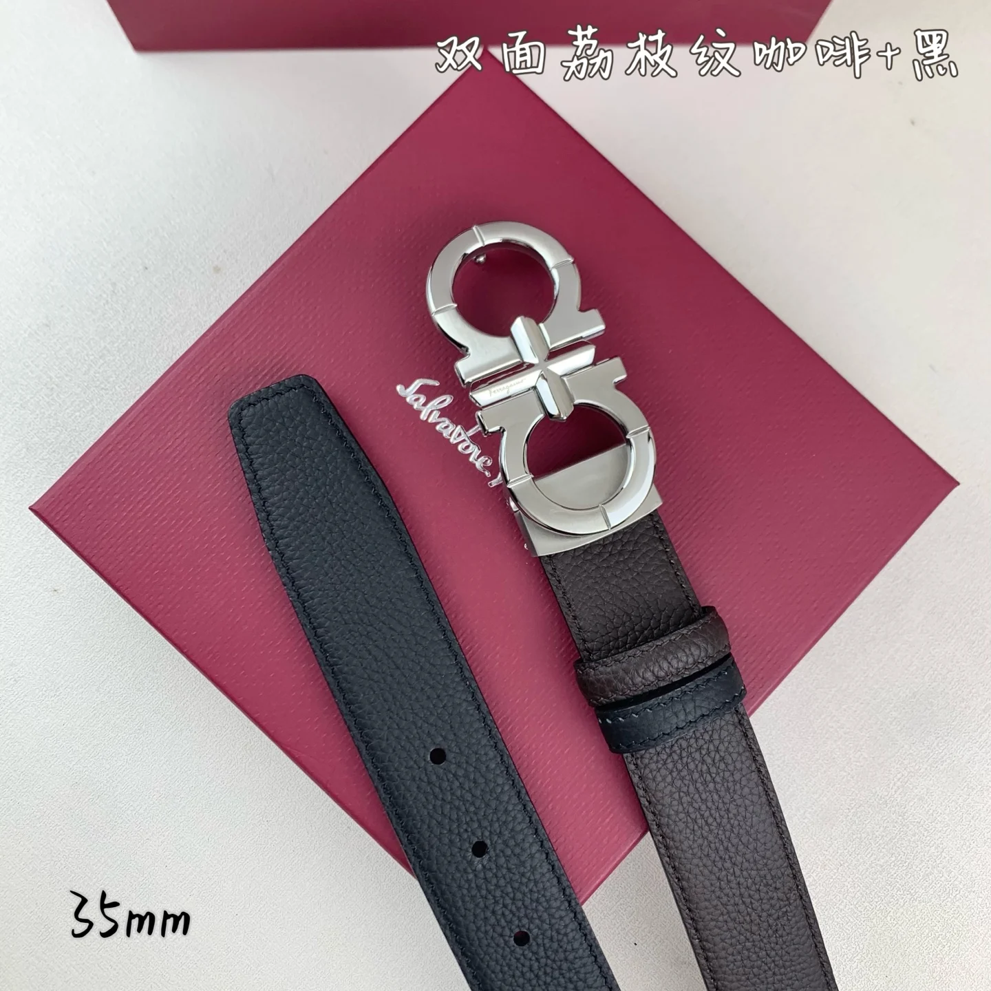 Ferragamo Men s Premium Printed Reversible Belt - Detail view 8