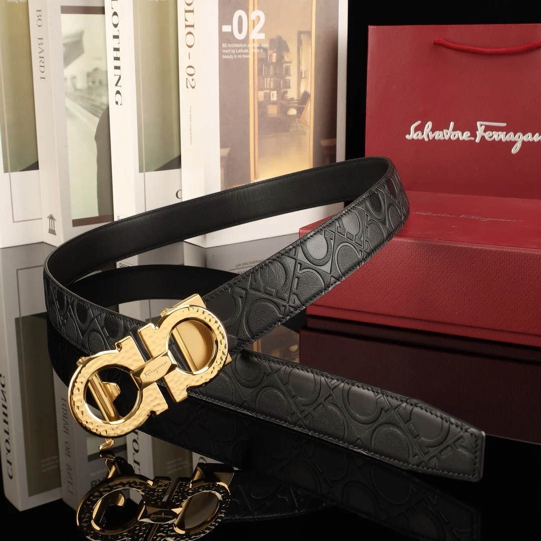 Ferragamo Men s premium steel buckle automatic belt - Detail view 2