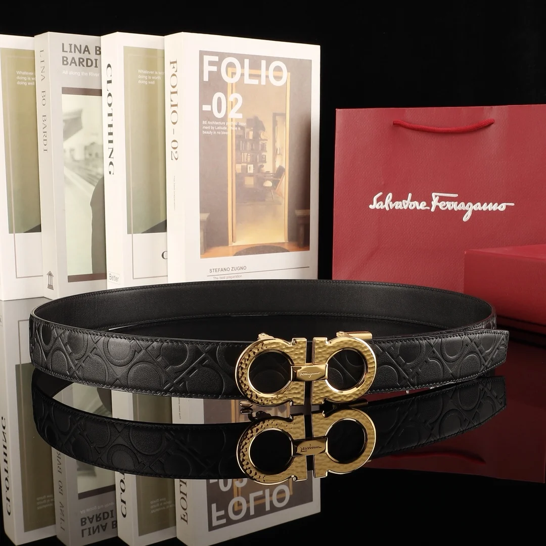 Ferragamo Men s premium steel buckle automatic belt - Detail view 3