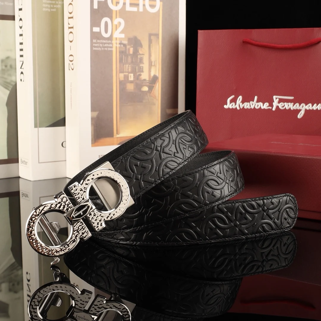 Ferragamo Men s premium steel buckle automatic belt - Detail view 4