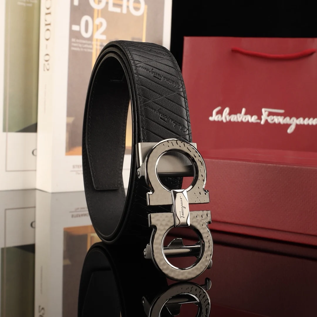 Ferragamo Men s premium steel buckle automatic belt - Detail view 7