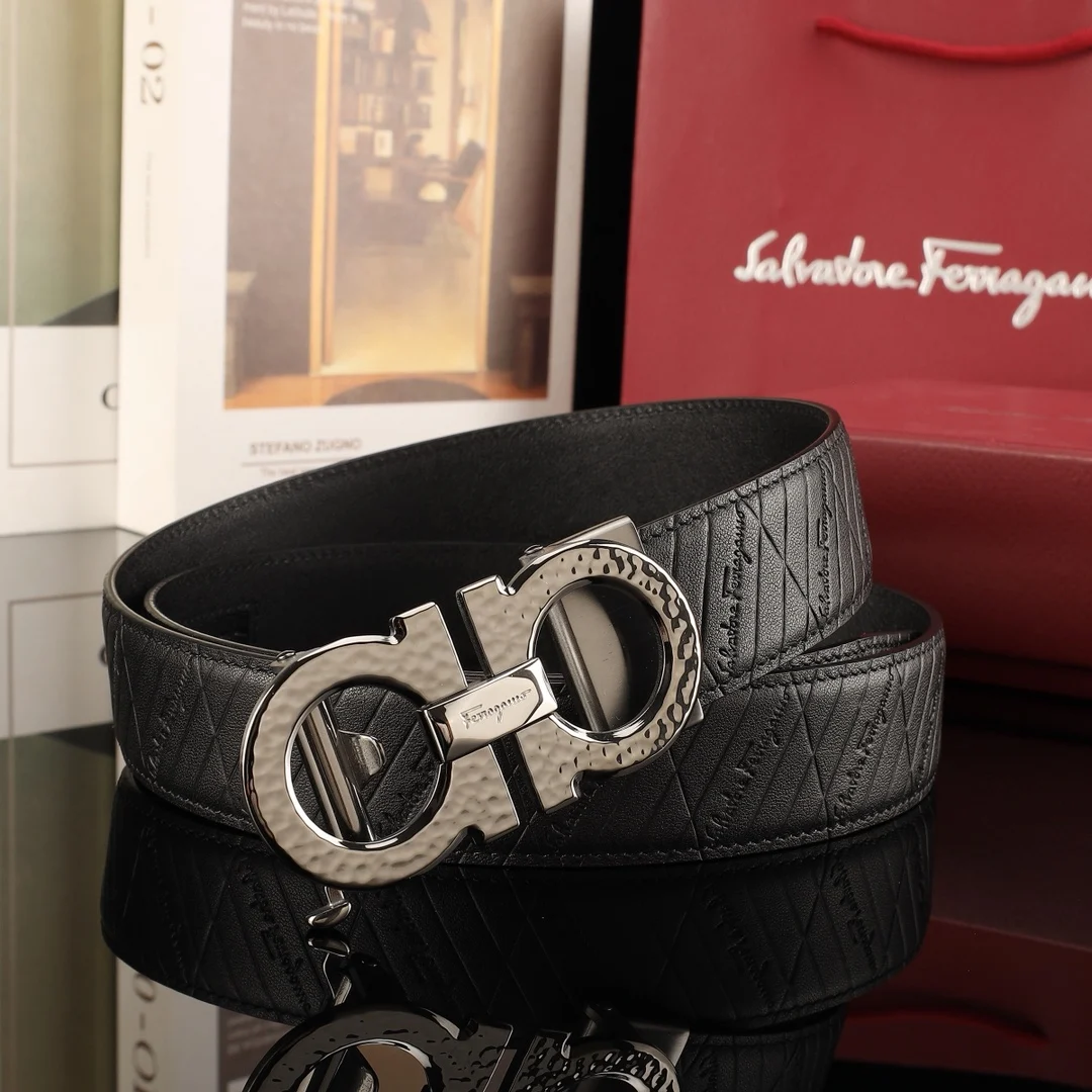 Ferragamo Men s premium steel buckle automatic belt - Detail view 8