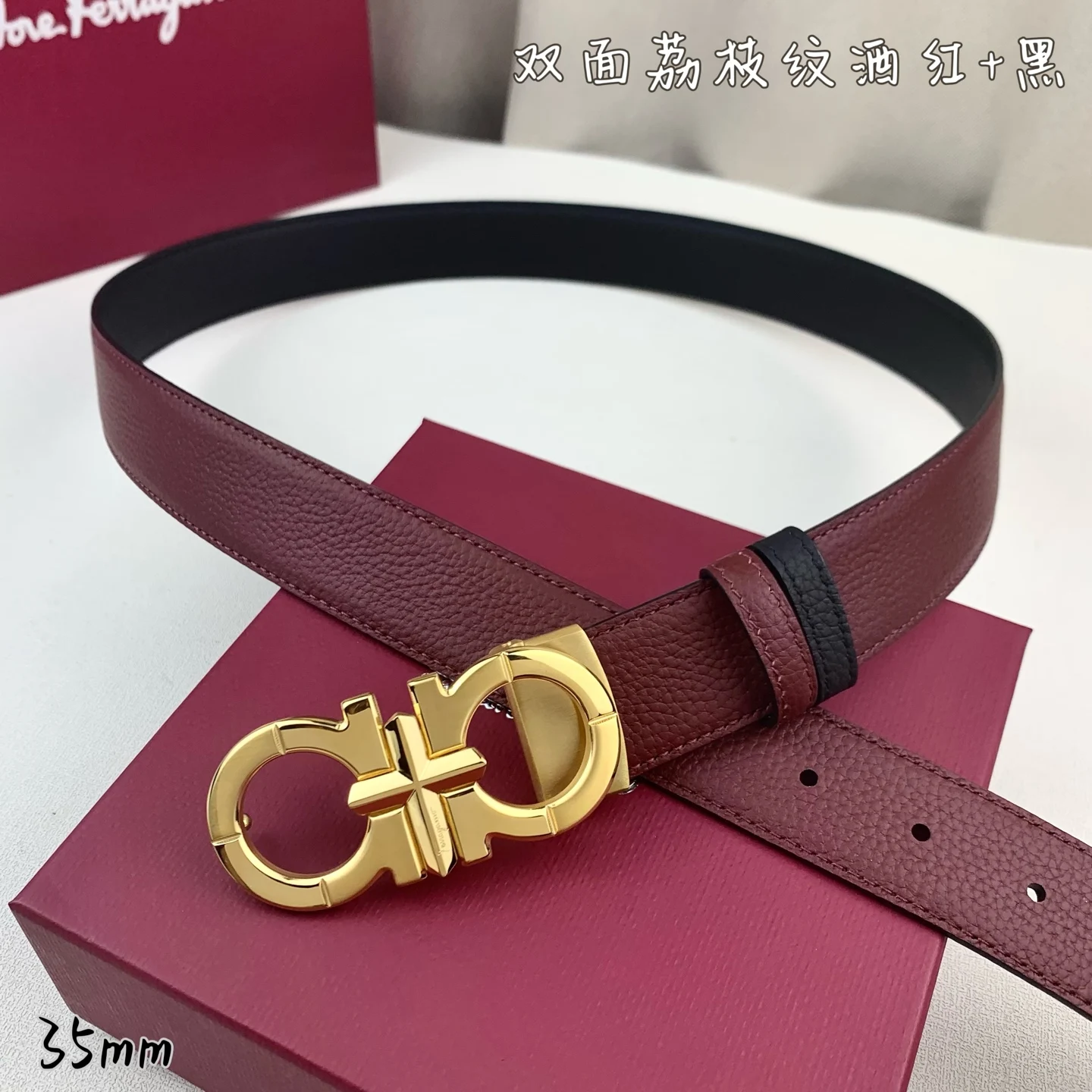 Ferragamo Men s Premium Printed Reversible Belt - Detail view 3