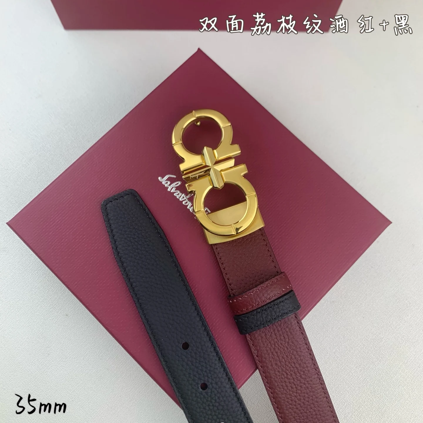 Ferragamo Men s Premium Printed Reversible Belt - Detail view 4