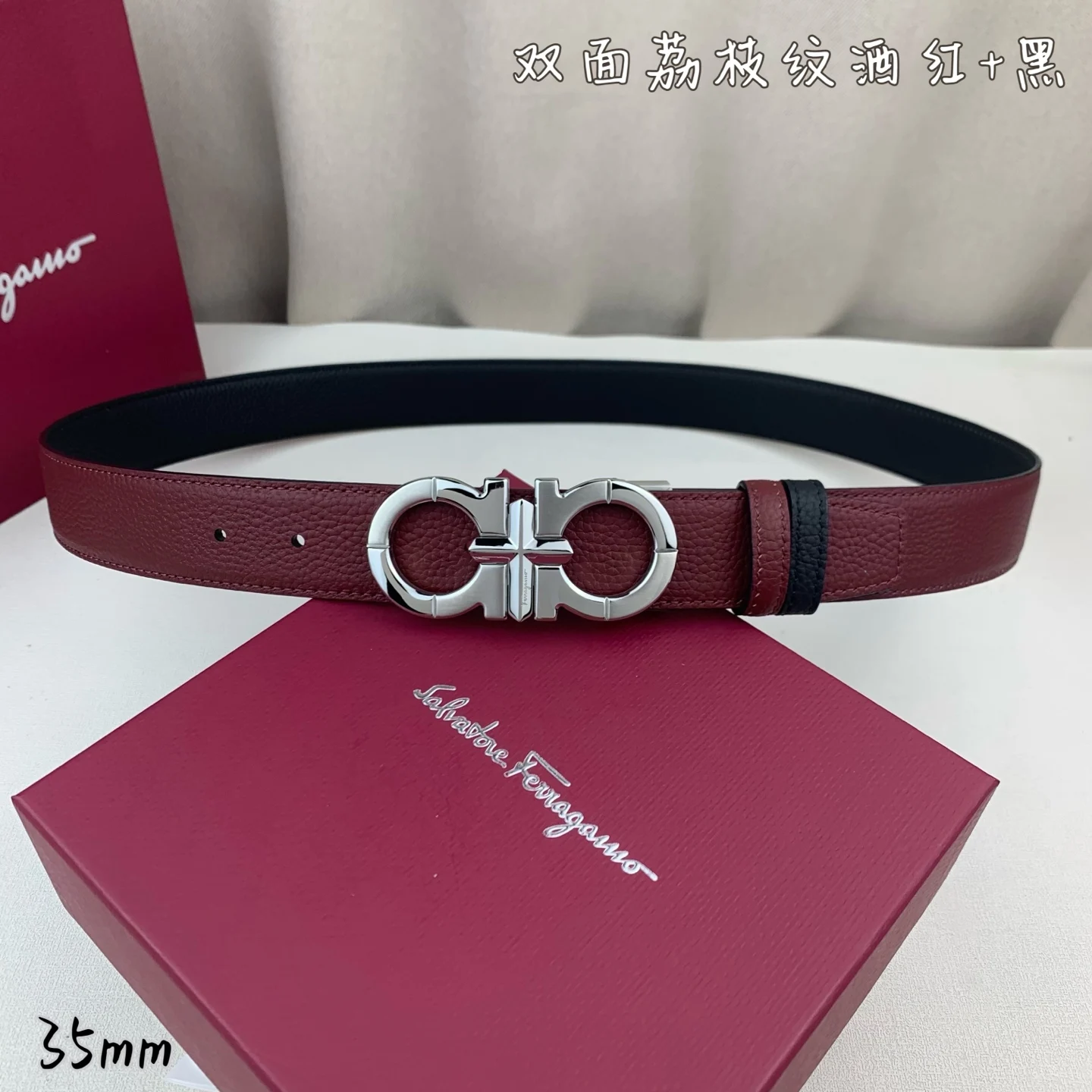 Ferragamo Men s Premium Printed Reversible Belt - Detail view 5