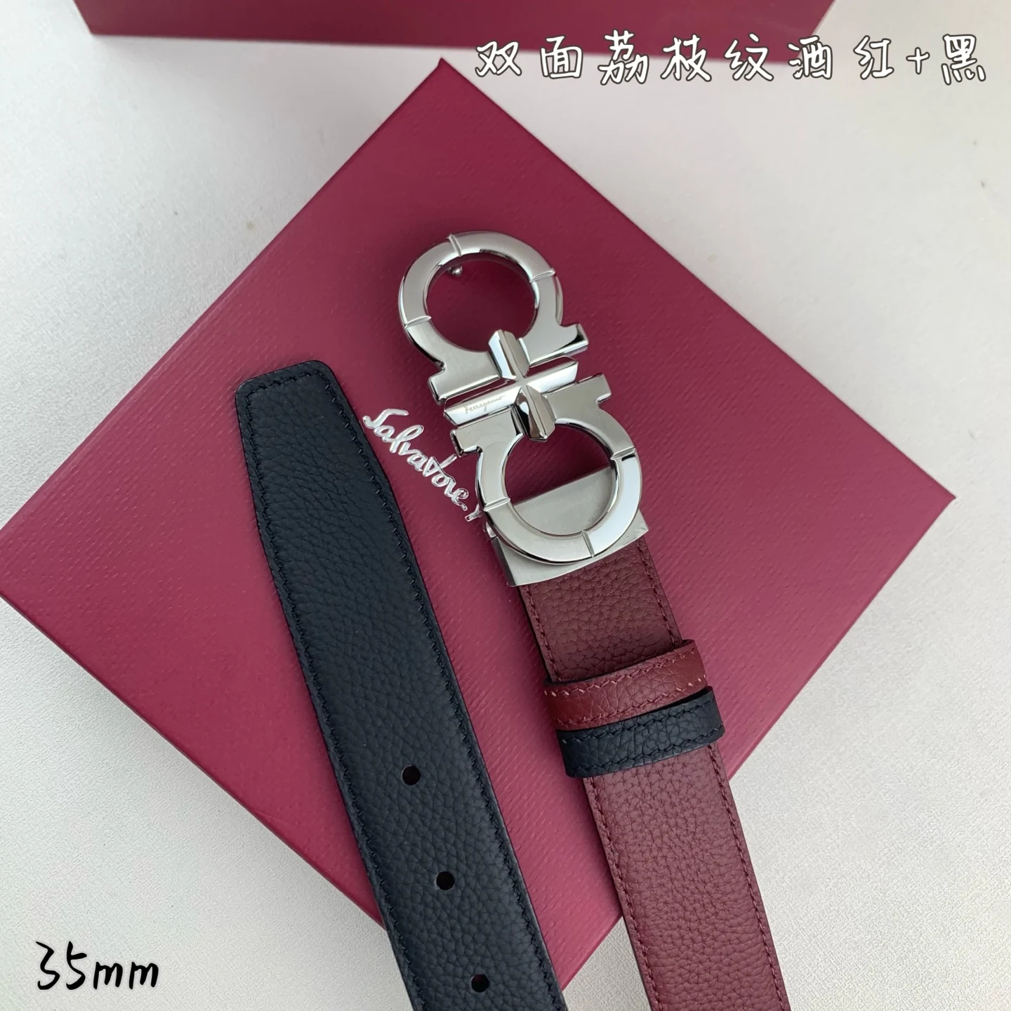Ferragamo Men s Premium Printed Reversible Belt - Detail view 8
