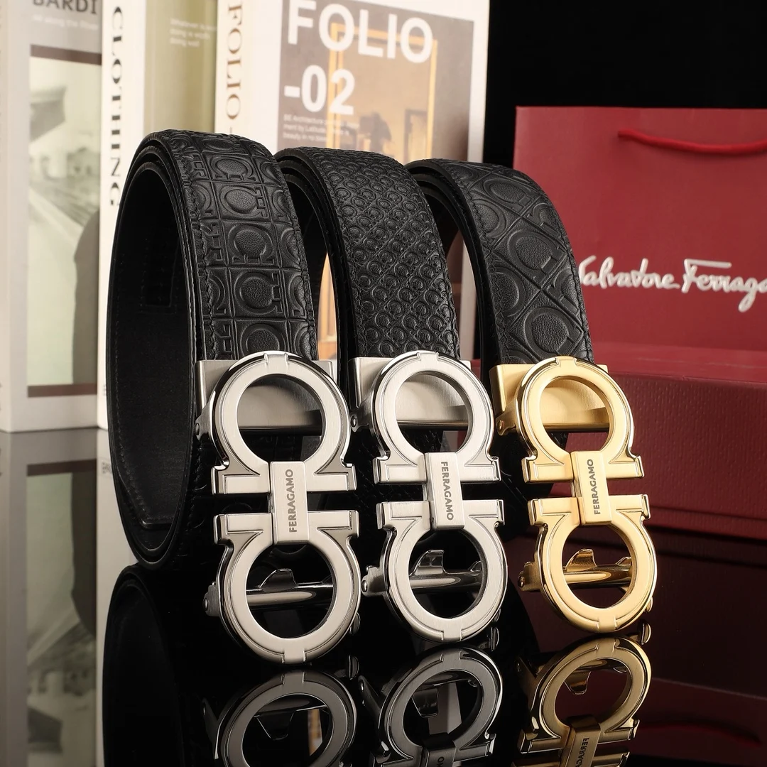 Ferragamo Men s premium steel buckle automatic belt - Detail view 1