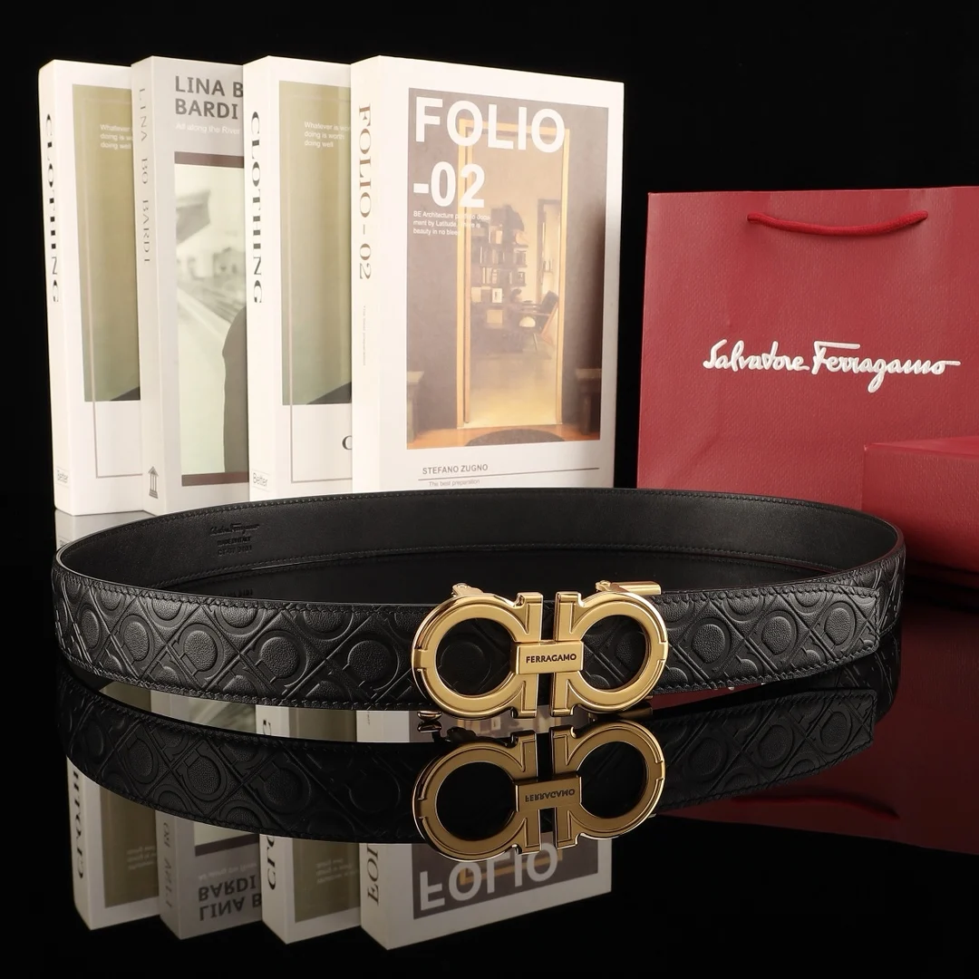 Ferragamo Men s premium steel buckle automatic belt - Detail view 3