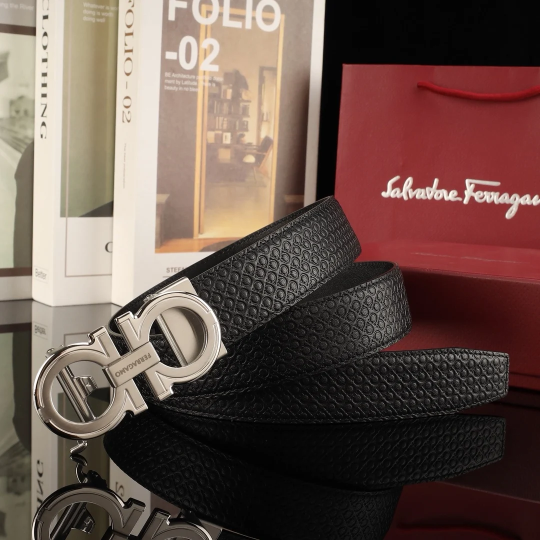 Ferragamo Men s premium steel buckle automatic belt - Detail view 5