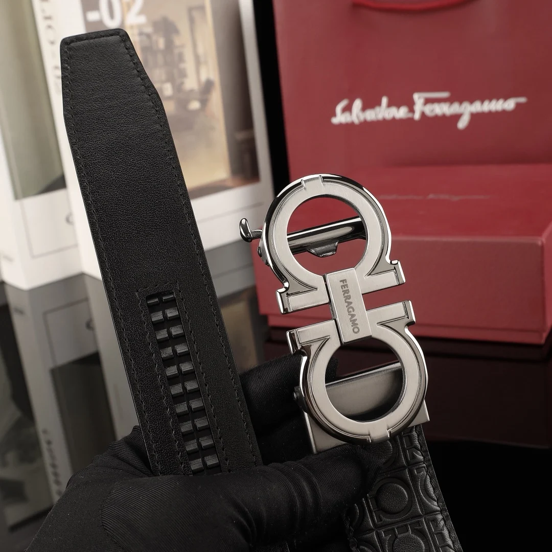 Ferragamo Men s premium steel buckle automatic belt - Detail view 7