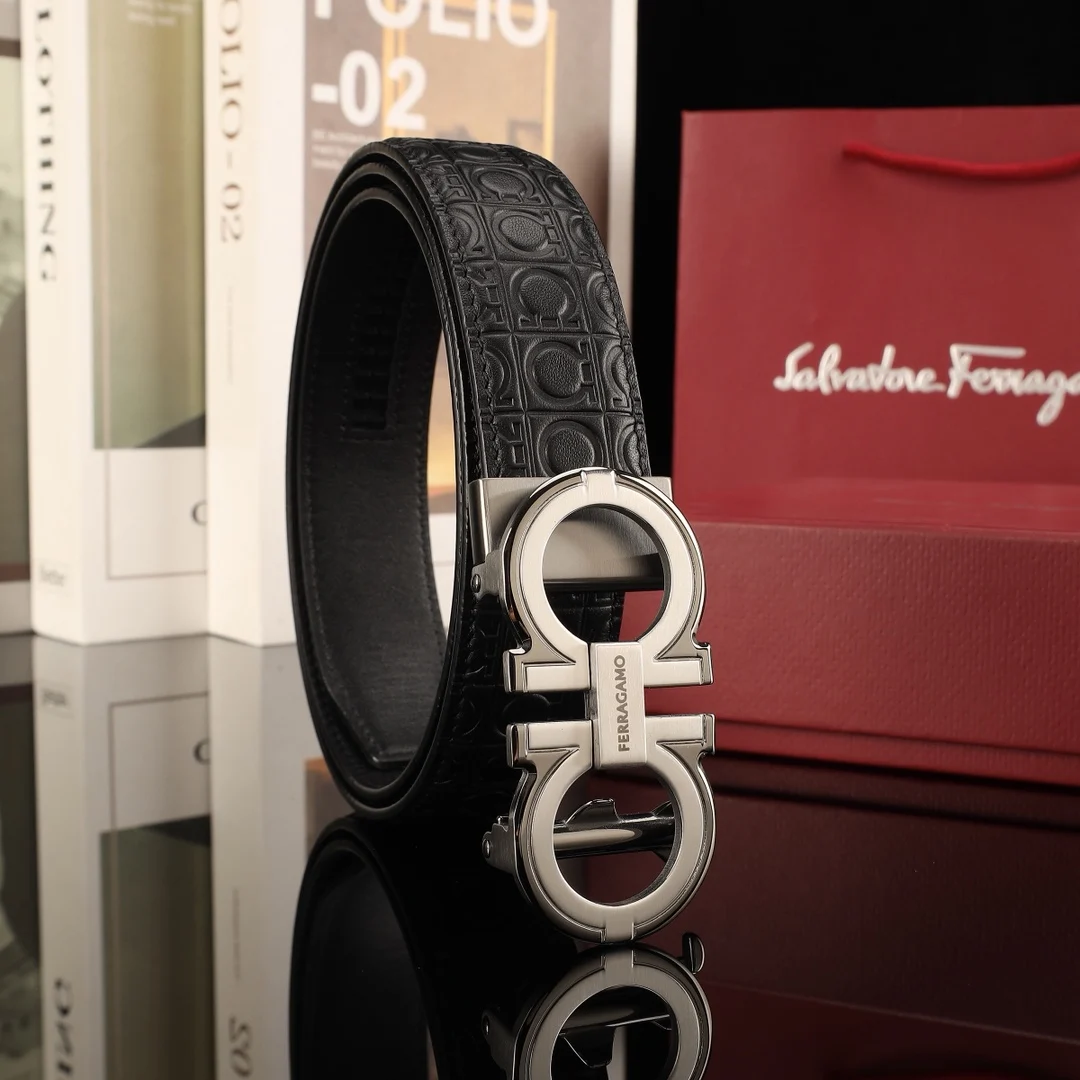 Ferragamo Men s premium steel buckle automatic belt - Detail view 9