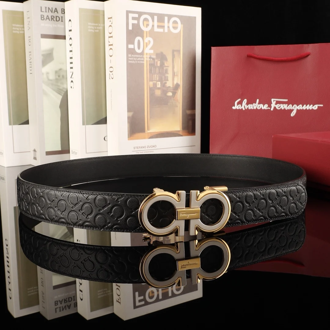 Ferragamo Men s premium steel buckle automatic belt - Detail view 2