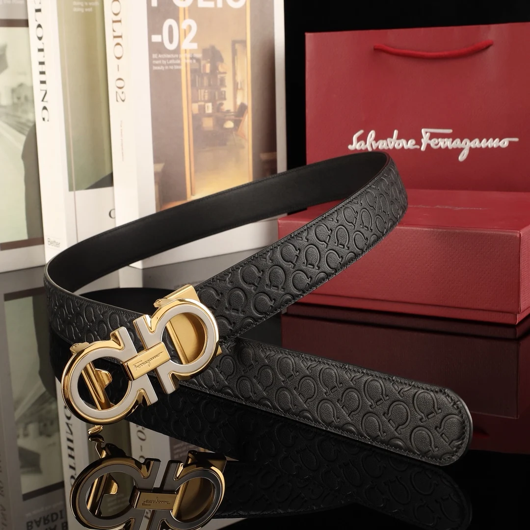 Ferragamo Men s premium steel buckle automatic belt - Detail view 3