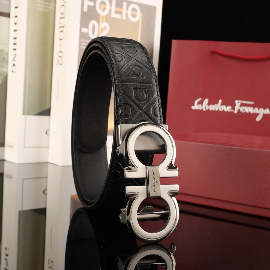 Ferragamo Men s premium steel buckle automatic belt - Detail view 4