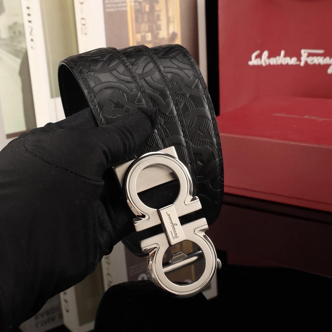 Ferragamo Men s premium steel buckle automatic belt - Detail view 7