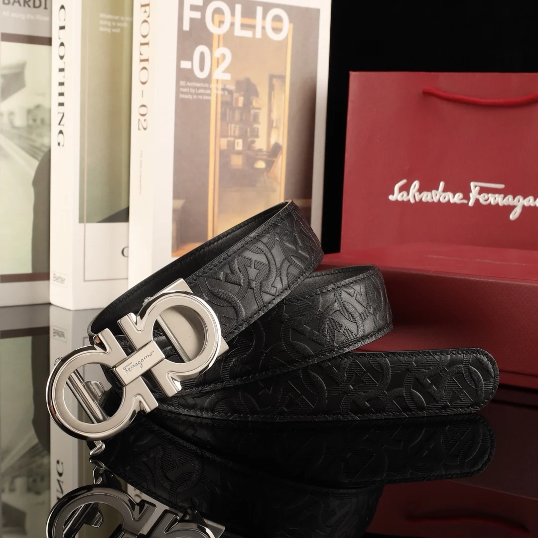 Ferragamo Men s premium steel buckle automatic belt - Detail view 8