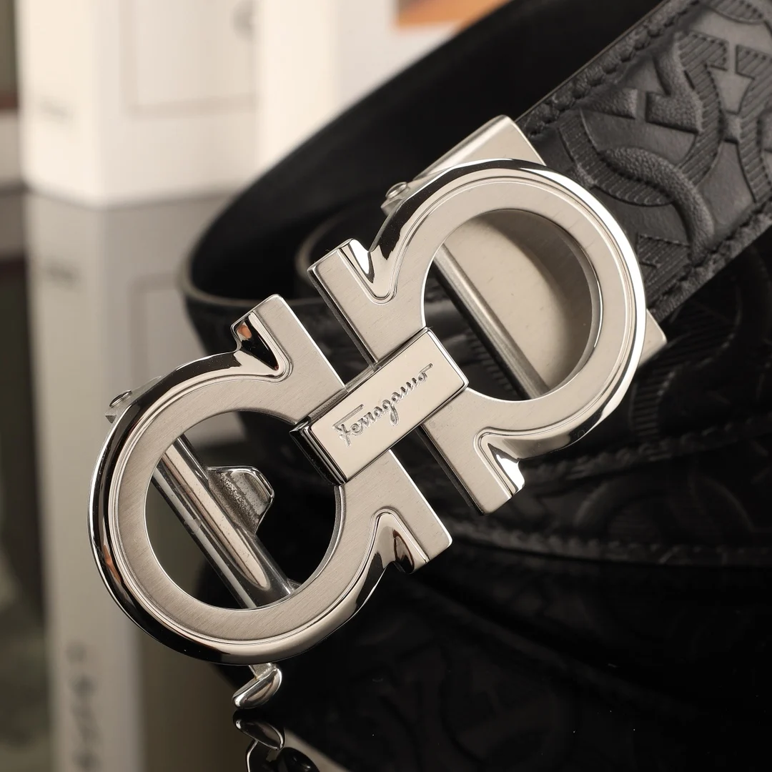 Ferragamo Men s premium steel buckle automatic belt - Detail view 9
