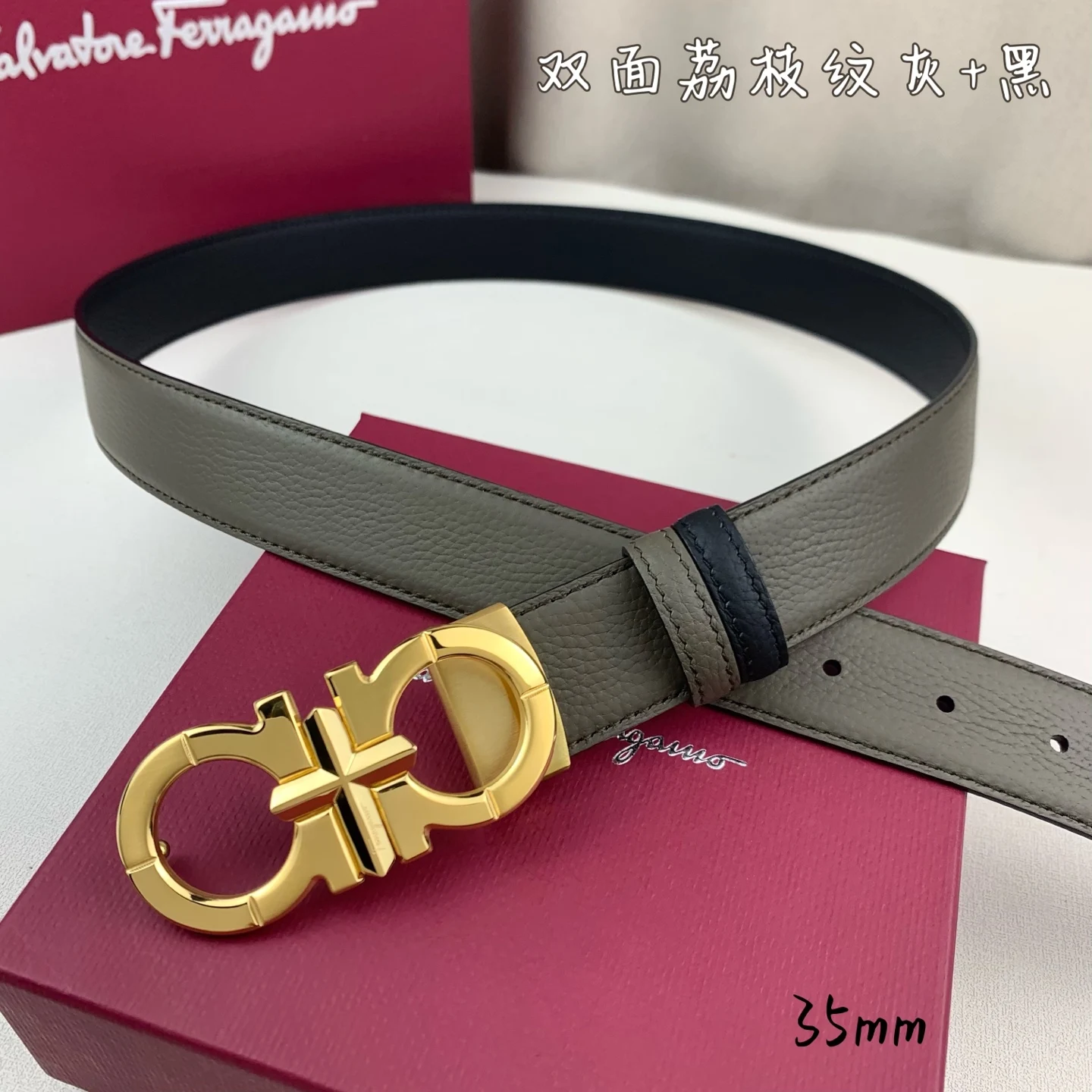 Ferragamo Men s Premium Printed Reversible Belt - Detail view 3