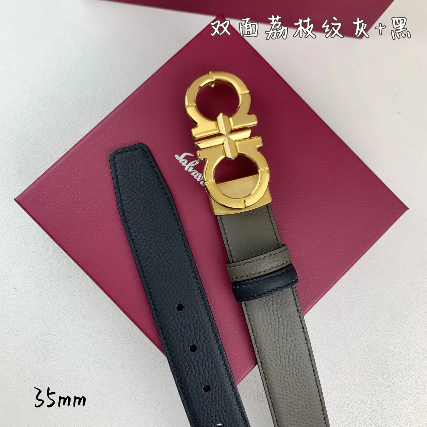 Ferragamo Men s Premium Printed Reversible Belt - Detail view 4