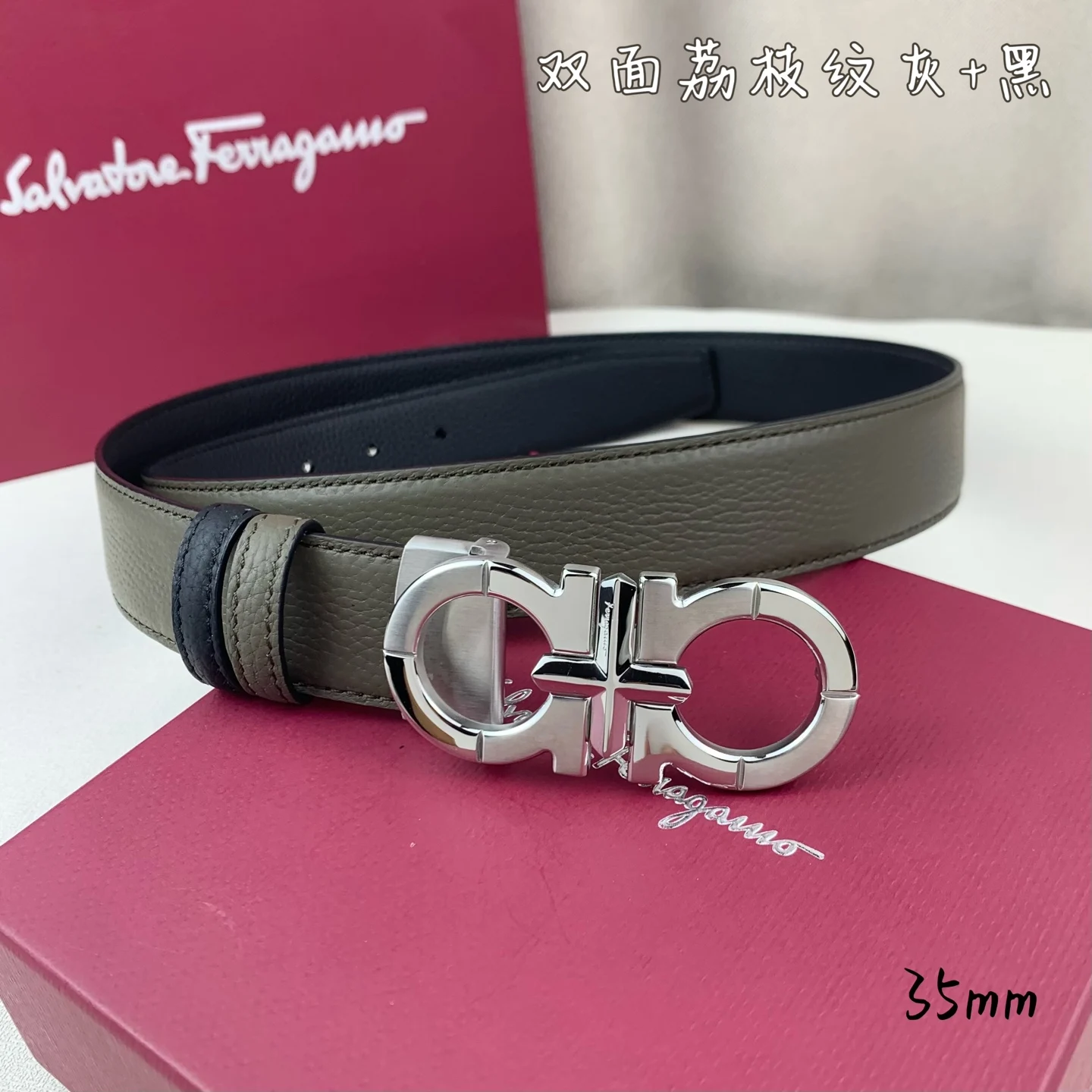 Ferragamo Men s Premium Printed Reversible Belt - Detail view 5