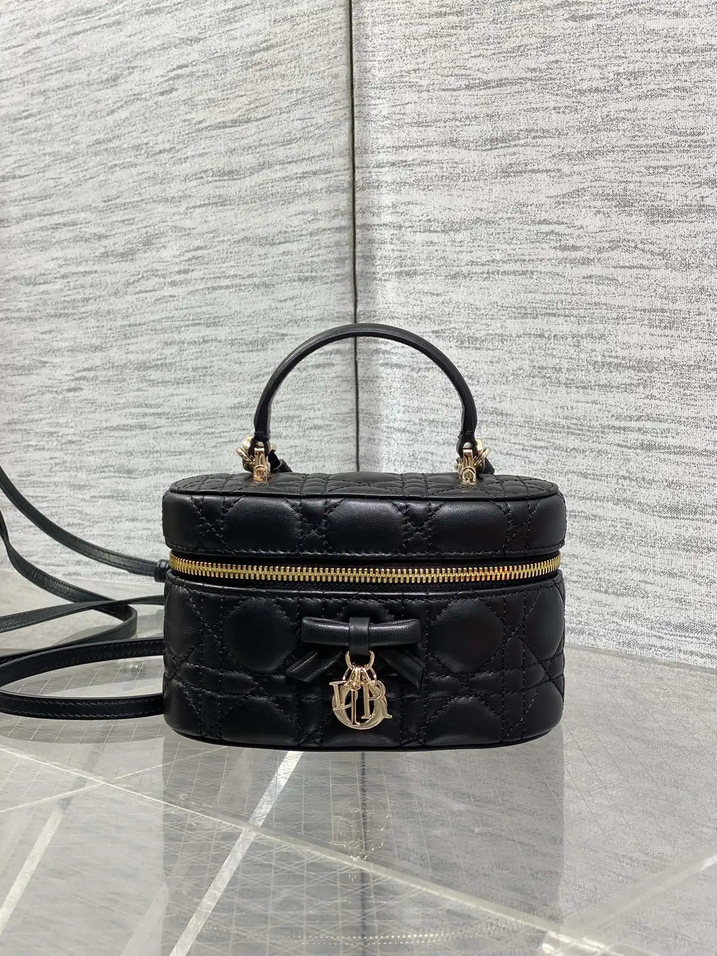 迪奥蝴蝶结化妆包 女士斜挎包 - 细节图 1