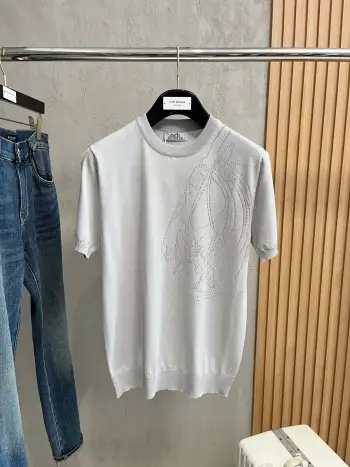 字母刺绣针织polo短袖