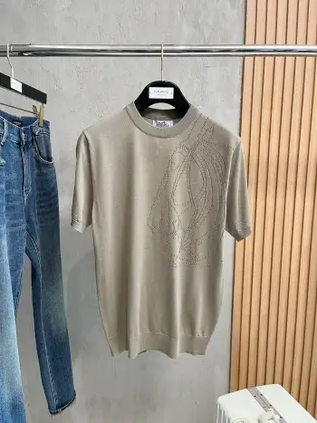 字母刺绣针织polo短袖