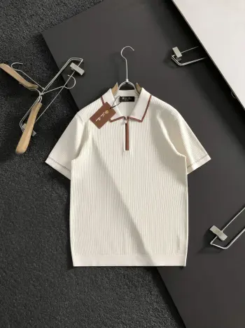 Brown color-block short sleeve