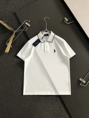 Black and white color-blocked henley short sleeve