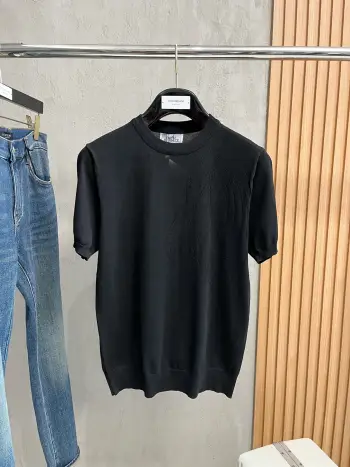 字母刺绣针织polo短袖