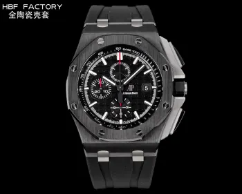 <p>太阳出品HBF  FACTORY Audemars  Piguet-爱彼  全陶瓷壳 AP 爱彼  A42 皇家橡树离岸型26402 系列44MM 腕表 秒杀市面上所有版本 封顶之作 杜绝一眼假 在原有的基础上 潜心研发 突破壁垒  打破原装封锁技术 同步原装独家计时码表 使上手最大程度贴合手腕 大大提高了佩戴的舒适 同时也杜绝一眼假的尴尬处境  1. 表壳与圈口的选料 使用进口的氧化锆 无需任何颜料 以超高的压力与超高的温度锻造 形成超高密度的彩色陶瓷  2.采用最新CNC级别的打磨技术 将整个表壳的个个角度完美处理 3.每颗六角螺丝都与表框处于同一平面上 不接受一丝一毫的凸显与凹陷 真正诠释了何为顶级复刻艺术 4.表盘以爱彼经典的大格纹为背景 层次分明的方格排列 经过完美打磨 将匠人的工艺体现的淋漓尽致 5.镜面采用双面蓝宝石镜片 表带采用氟橡胶胶带  6.机芯采用7750 改 3126的计时机芯 12 位的小秒 六点位和九点位的12小时计时与30分钟计时 完美的还原了原版的所有功能 每块手表都经过人工QC确保机芯的稳定性 真正做到无可挑剔欢迎各位 表友鉴赏   太阳出品精致