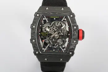 <p>太阳出品<p> 一体机芯 白宝石避震 </p><p> RICHARD MILLE 理查米尔 RM3 RM 35-02 双发条 55小时 </p><p>这是该系列第一枚搭载自动上链机芯的作品 并且别出心裁地使用全碳纤维材料来制作整个表壳 太阳出品精致推荐男士机械腕表 </p>