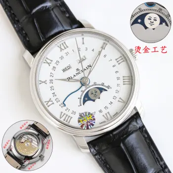 <p>太阳出品 白壳 <p>GR Factory 新品 宝珀 经典系列6654全历月相腕表 Jb  XB1 JR2 宝珀6654到货  一比一还原真功能 四方位快调 </p><p>1  阶梯式表壳 简约中有立体感 表径40mm</p><p>2  素雅表盘 同心圆布局清晰易读 外围罗马字立体时标 内圆日历指示 </p><p>3  镂空柳叶针 logo大秒针 蓝钢日历针 三者各司其职 11点位与1点位窗口 显示星期与月份  </p><p>搭载6654.5自动上链机芯 动力储存长达72小时 四方位隐藏式调校按钮巧妙融入表耳 兼顾便捷操作与美学平衡  宝珀的月相脸一度被表友们津津乐道 俏皮小脸与emoji表情有异曲同工之妙 </p><p>它不仅是记录时间的工具 更是腕间的艺术珍品 彰显佩戴者的尊贵气质 无论商务还是休闲场合 都能成为焦点   太阳出品精致推荐男士多功能机械腕表 </p><p>立即抢购 </p><p>立即抢购 </p>