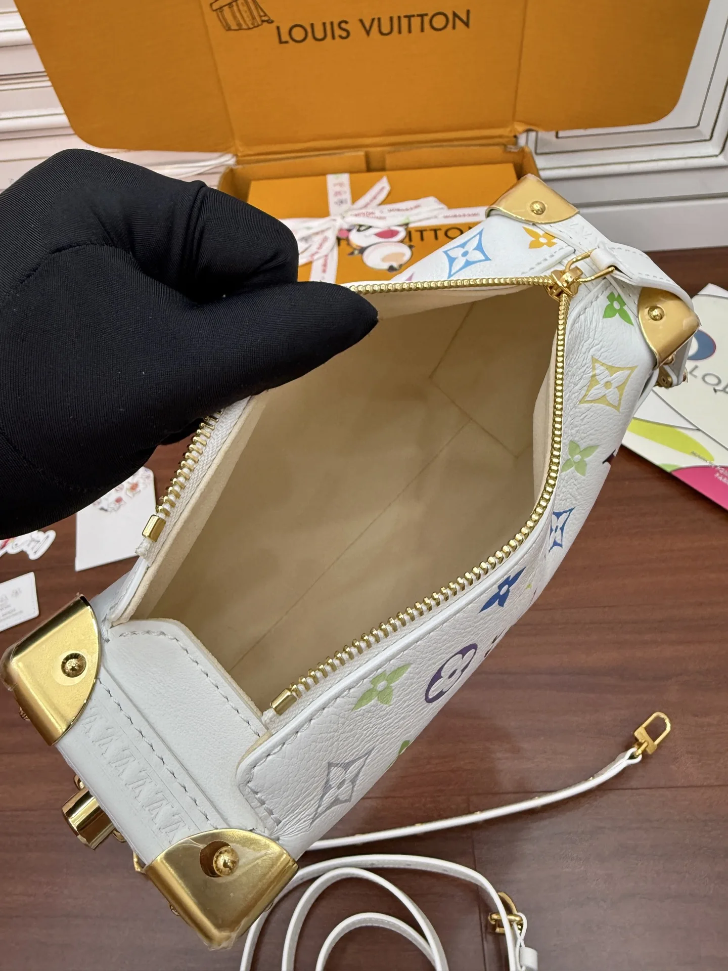 LVM14046 进口菱形面料手袋 女士斜挎包 - 细节图 4