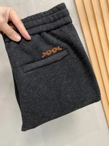 New Men s Cashmere Wool Blend Straight-leg Sports Pants