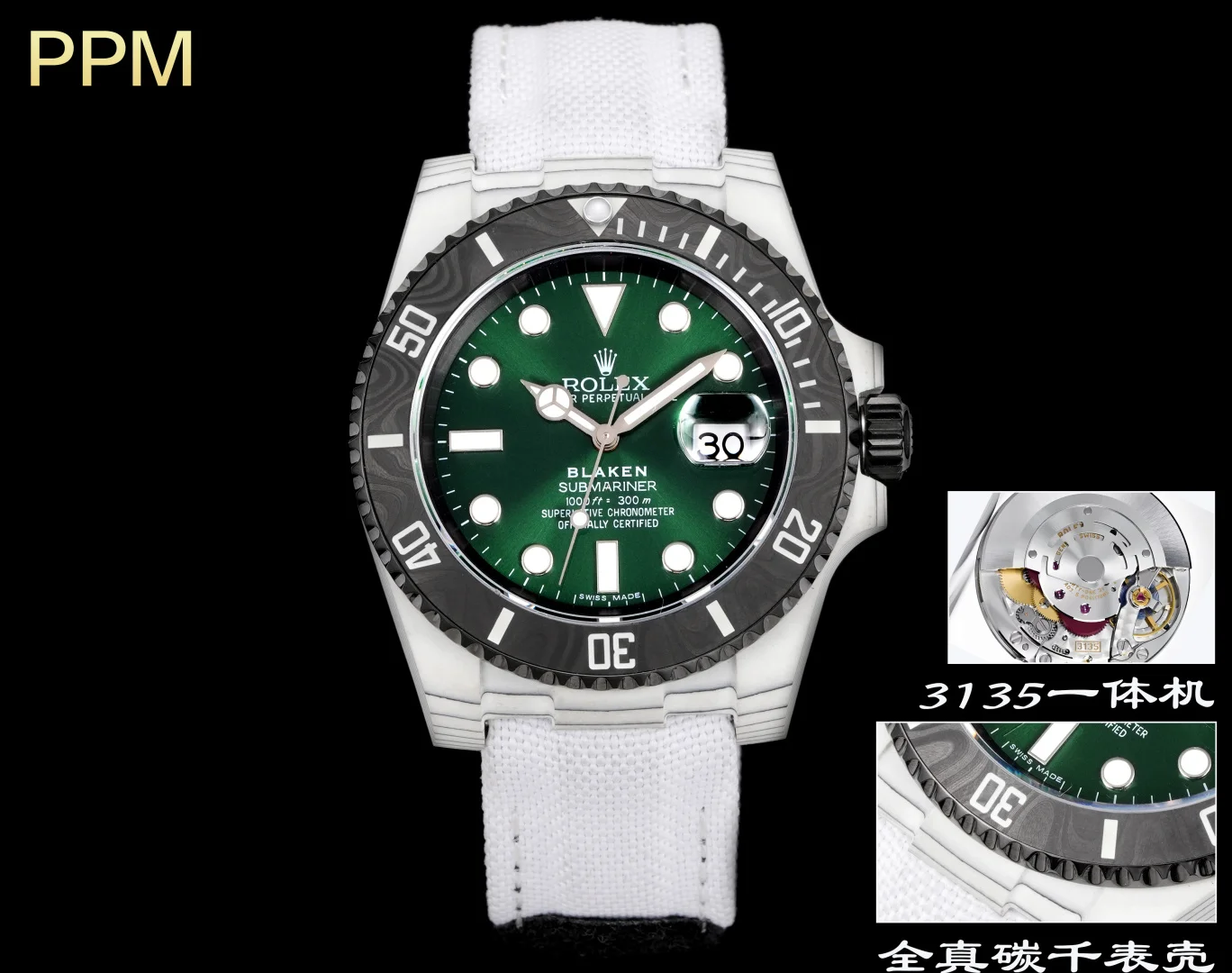 ROLEX 2836 movement Black Steel Royal Submariner series watch Men s mechanical watch - Detail view 8