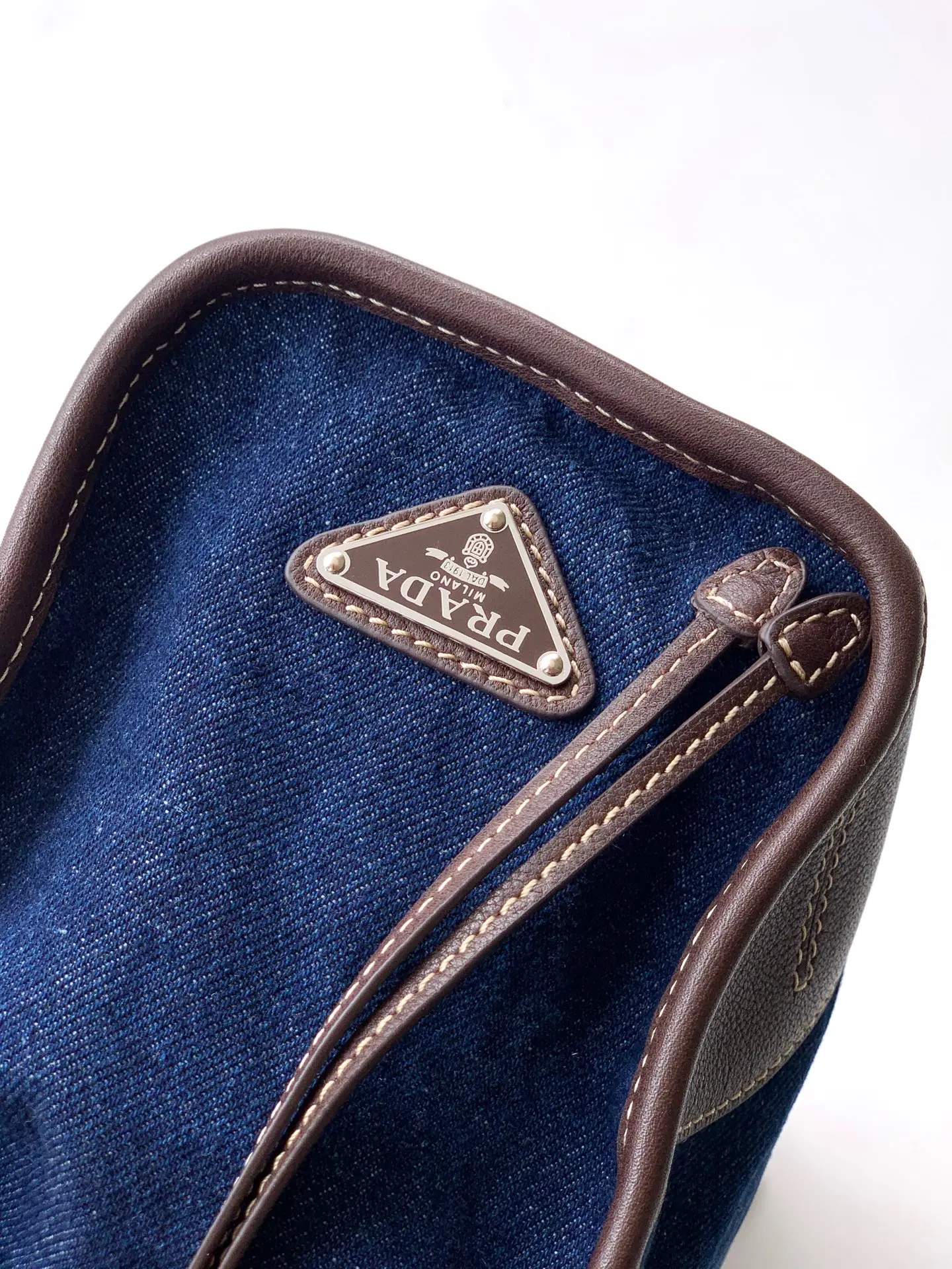 Prada 1BA433 Denim Large Handbag Women s Crossbody Bag - Detail view 6