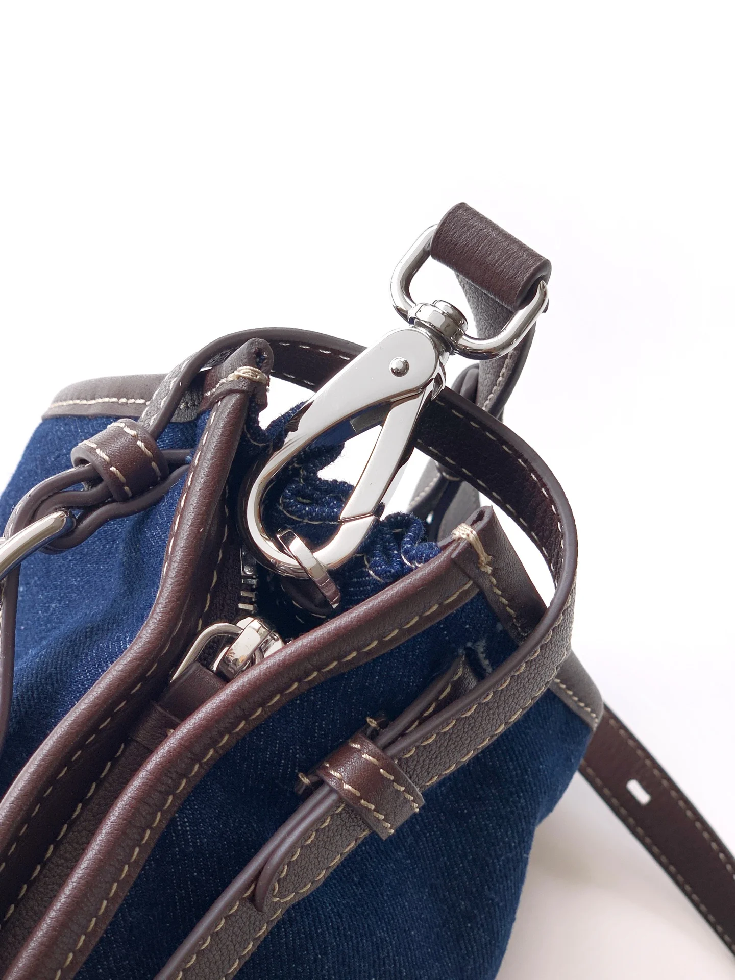 Prada 1BA433 Denim Large Handbag Women s Crossbody Bag - Detail view 7