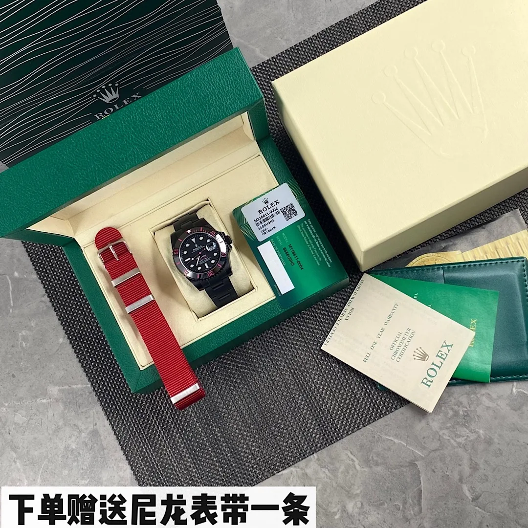 劳力士SW220全自动机芯 904L精钢 潜航者红魔腕表 男士机械腕表 - 细节图 1