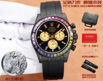 <p>彩虹钻 4代迪通拿</p><p>BLAKEN Top Custom   Rainbow Diamond   Platinum Eye</p><p>Rolex Daytona 4th Gen  </p><p>40mm 全碳纤维高端款</p>