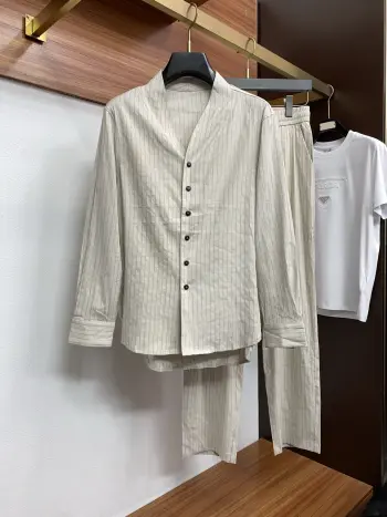春夏新款麻料休闲套装