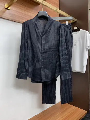 春夏新款麻料休闲套装